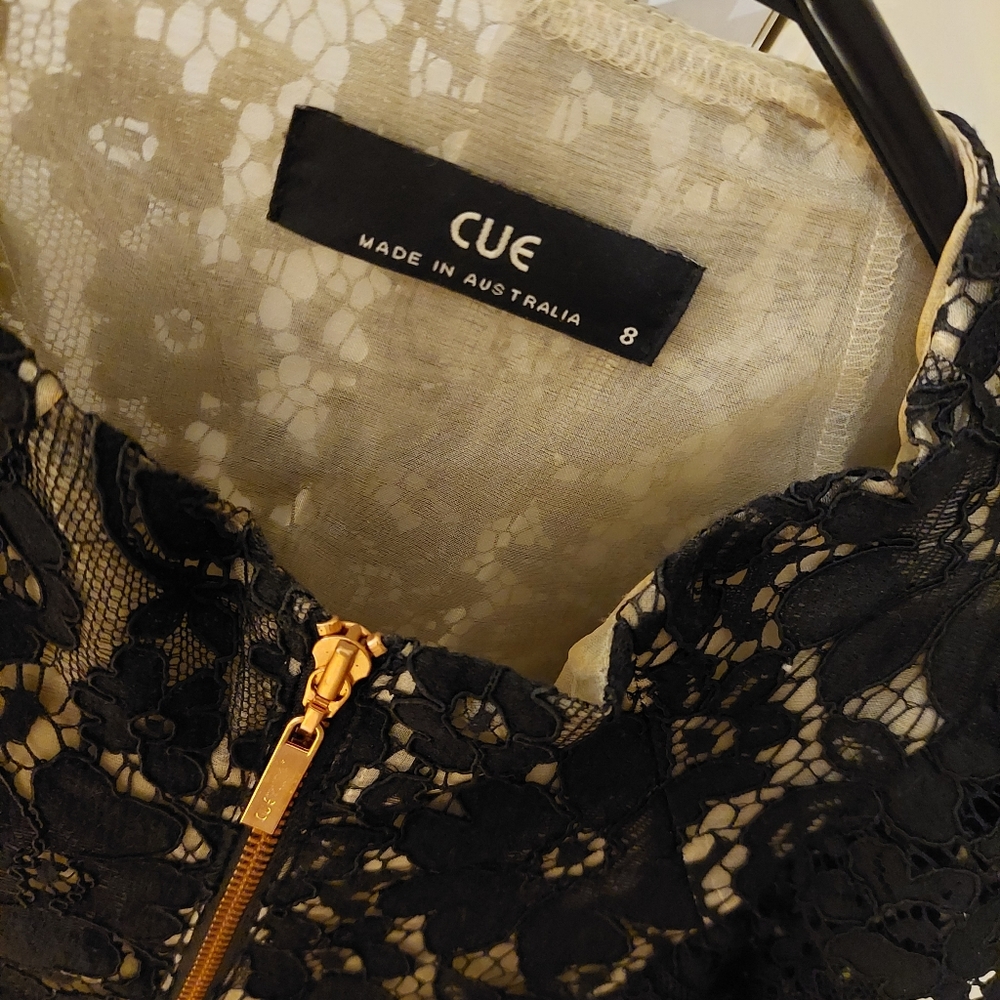 Cue Black Dress with Lace Detail, Size 8, worn twice - Picture 3 of 3